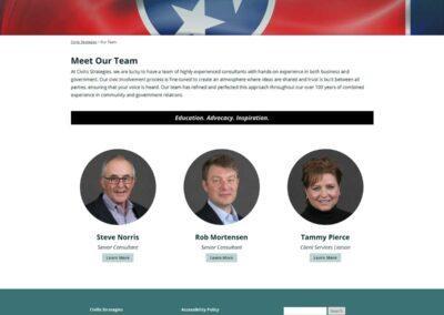 Civilis Strategies site screencapture, the team page. 