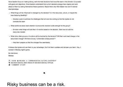 blog archive page from Melissa's site before it was redesigned